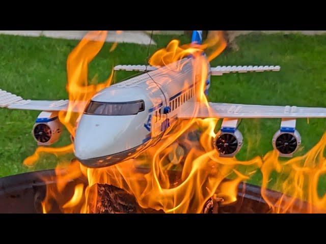 Lego Plane CRASHES IN FIRE