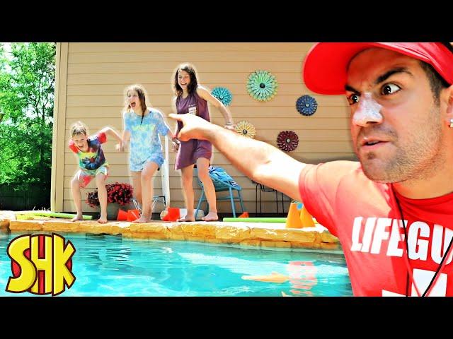 LIFEGUARD Won't Let Anyone SWIM! SHK Funny Pool Videos Compilation