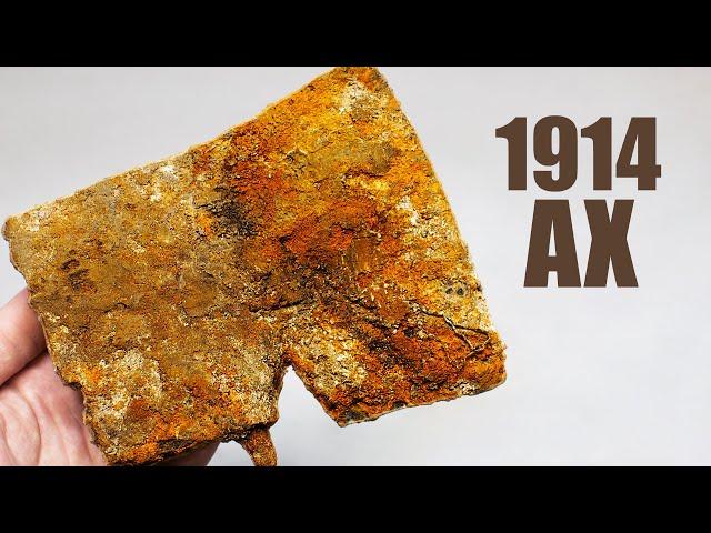 WWI Very Rusty Sapper Axe Restoration. Restore of the Antique Ax