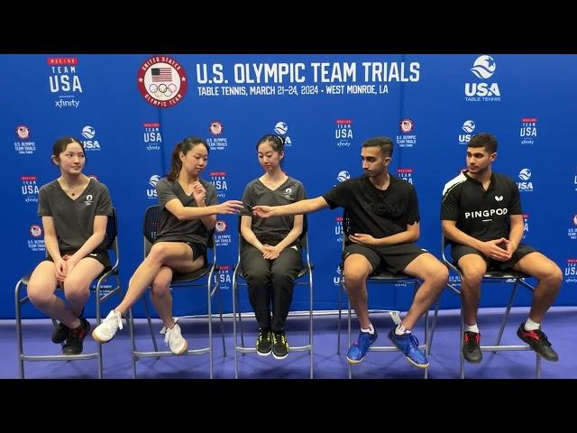 2024 US Olympic Trials - Table Tennis : Post Event Press Conference