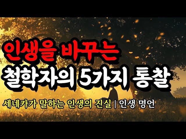 세네카가 말하는 인생의 진실 | 채근담, 세네카, 명심보감, 역경, 다산 정약용, 칸트, 법구경, 쇼펜하우어의 인생 명언 | 인생을 바꾸는 철학자의 5가지 통찰