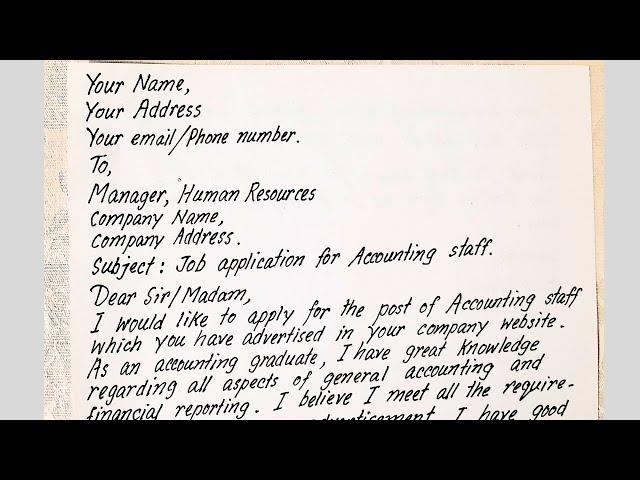 How to write job application letter |  Accounting staff |  MANHA EDUCATION