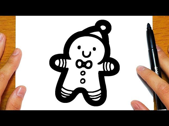 COMMENT DESSINER UN BONHOMME DE PAIN D'ÉPICE POUR NOËL | Dessins faciles