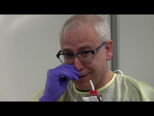 Nasogastric (NG) Tube Insertion.  George does a self insertion