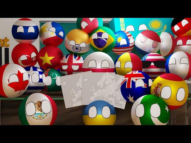 Countryballs School: Map of Europe Test Compilation [3D Animation]