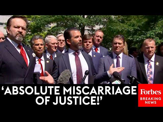 BREAKING NEWS: Donald Trump Jr., Allies Of Ex-POTUS Decry NYC Hush Money Trial Outside Hearing