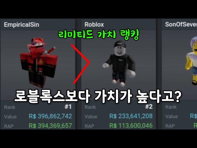 [Roblox]로블록스의 리미티드 가치를 넘어버린 유저의 비밀