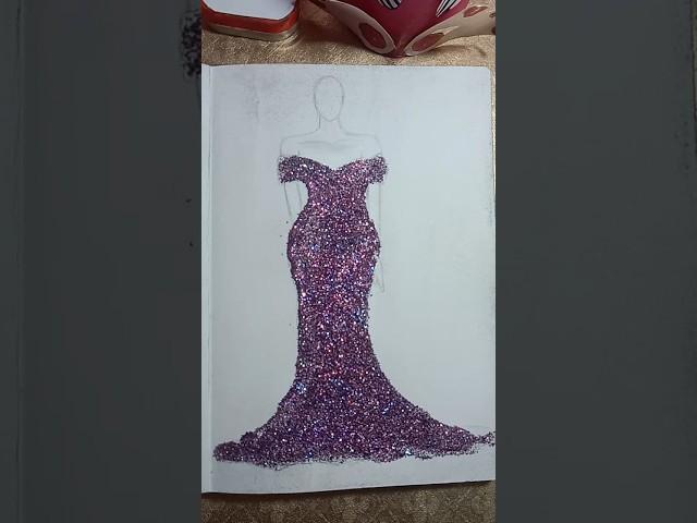 Modling Girl Glitter Western Dress.. / #sketch #artist #dress #modern girl dress #art