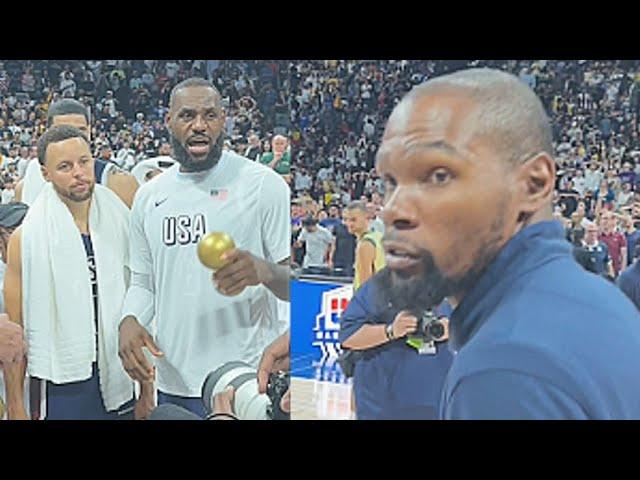 LeBron James Tells Kevin Durant To Shoot Since Being Sad With Injury vs Australia! 2024 Team USA