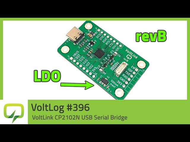 VoltLink™ revB CP2102N USB Serial Bridge & ESP32 Programmer | Voltlog #396