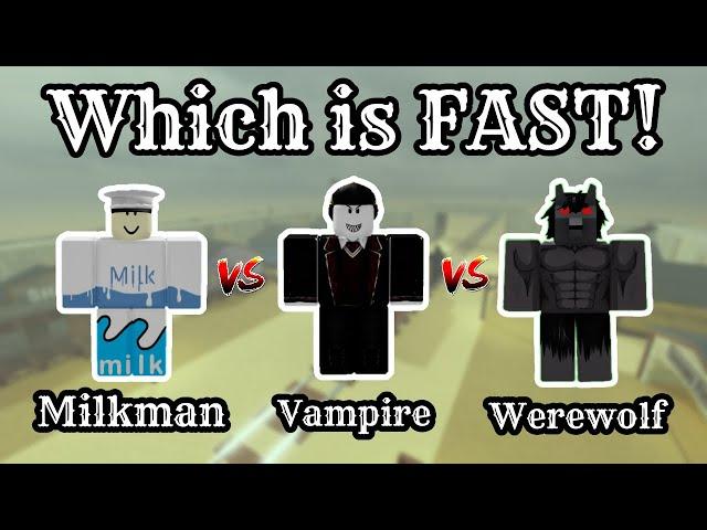Milkman vs Vampire vs Werewolf Run Speed Test | Roblox Dead Rails