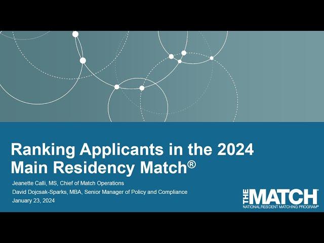 2024 Main Residency Match Ranking Webinar