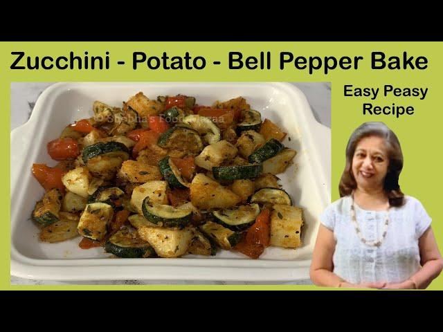 Zucchini -  Potato -  Bell Pepper Bake | Easy Recipe for Bachelors & Beginners