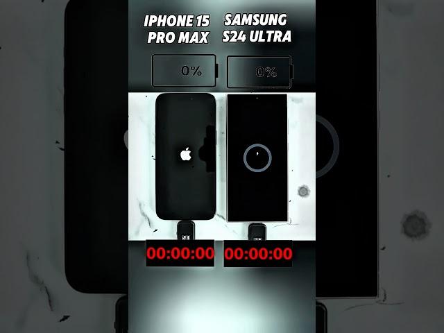 iPhone 15 Pro Max vs Samsung S24 Ultra – Insane Charging Speed Test! #shorts #viralvideo