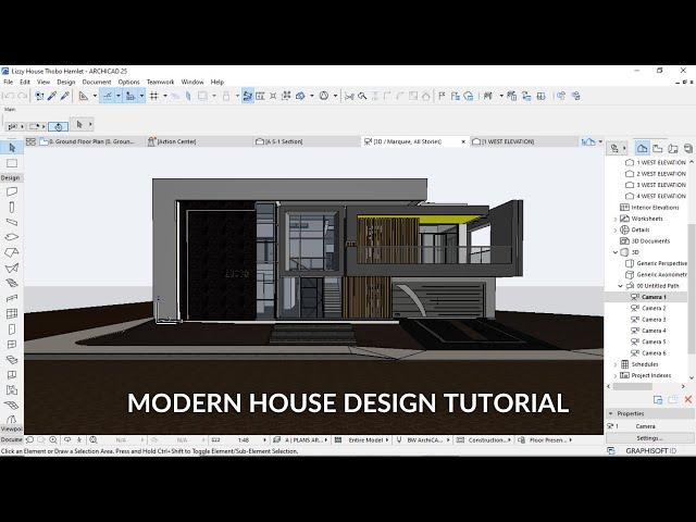 Project From Start-Finish | Save 50% Time  Designing  Modern House Concept in ArchiCAD Tutorial