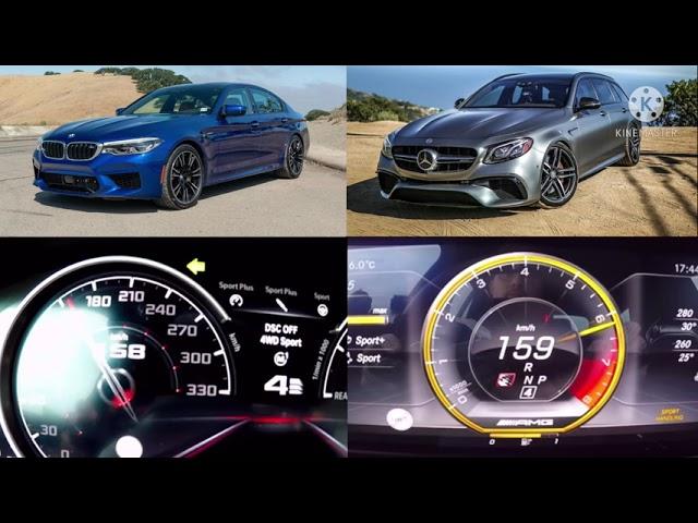 Mercedes AMG E63 S Wagon vs BMW ///M5 0-250 kmh race