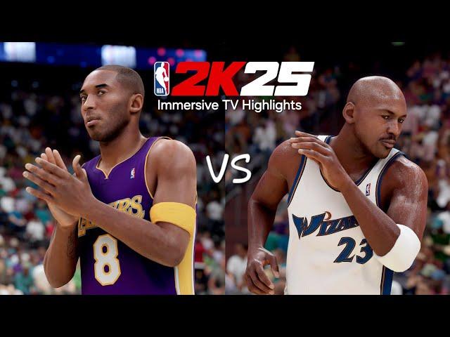 NBA 2K25 CLASSIC ERA | Prime Kobe vs Wizards's Jordan  | Immersive TV Highlights