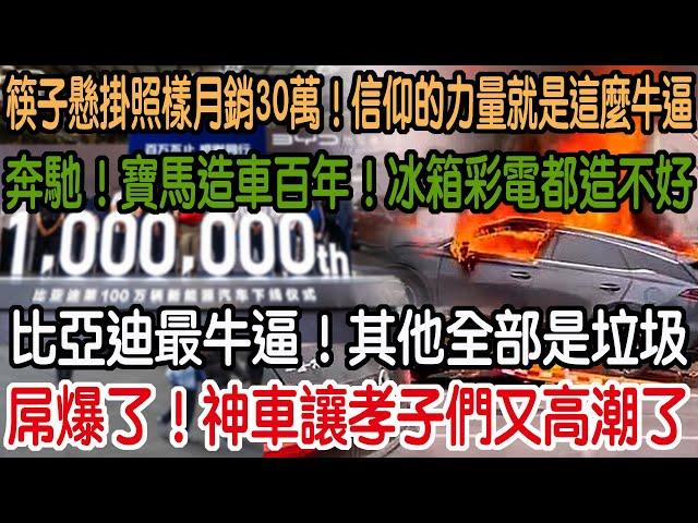 屌爆了！神車讓孝子們又高潮了！比亞迪最牛逼！其他全部是垃圾！奔馳！寶馬造車百年！冰箱彩電都造不好！拿什麼和比亞迪比！筷子懸掛照樣月銷30萬！信仰的力量就是這麼牛逼！