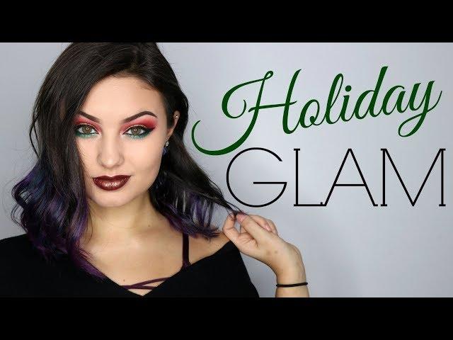 Red and Green Holiday Glam Makeup 2017