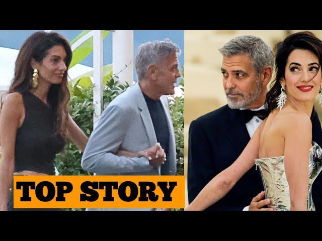 George and Amal Clooney CAUGHT Taking Boat Trip in Lake Como and Dining at Five-Star Luxury Hotel