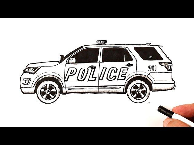 How to draw a Police car suv