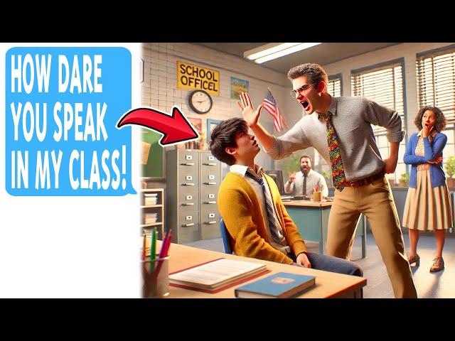 Entitled Teacher Slaps Me In The School Office In Front Of My Guardian For Talking During Lunch!