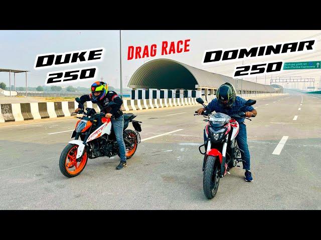 2024 New KTM Duke 250 Gen 3 Vs Bajaj Dominar 250 Drag Race | Quick Comparison | Best 250cc Bike !!