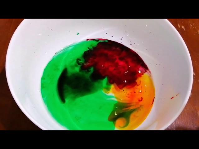 Fun With Mixing Colors in water beautiful shapes RED GREEN  YELLOW | Learn Colors