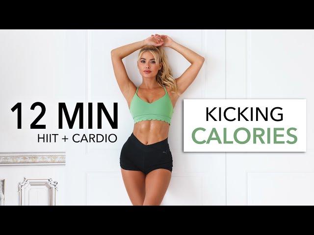 12 MIN KICKING CALORIES - Fun Cardio HIIT Workout - not dancy, suitable to do in public