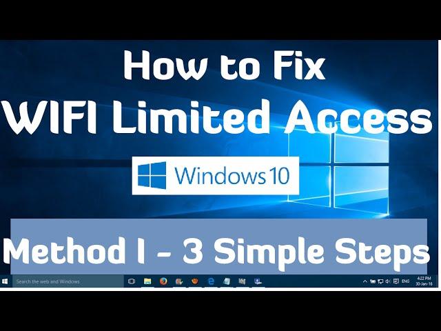 How to fix wifi limited access problem in windows 10 and Windows 11 - Method I