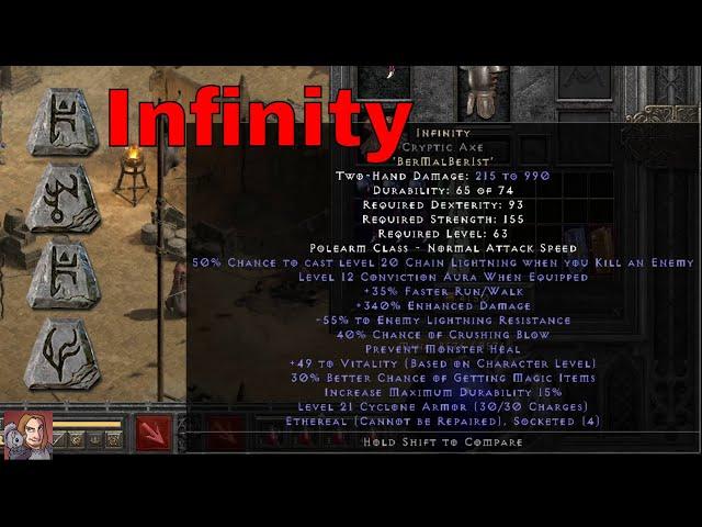 Diablo II Resurrected Rune Words - Infinity (Ber Mal Ber Ist)