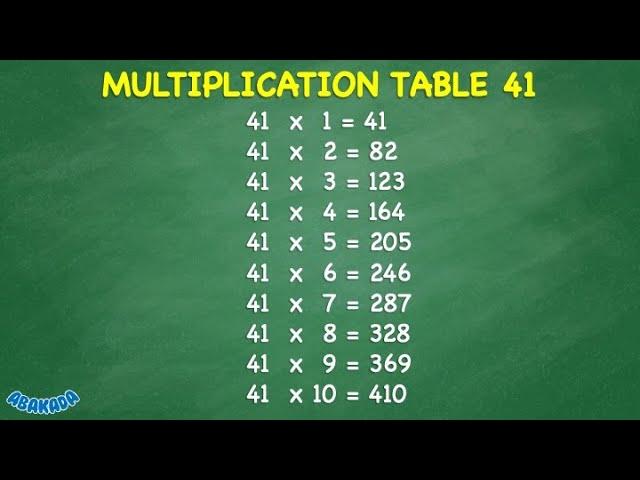 Multiplication Table 41