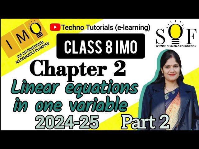 IMO for Grade 8 | Chapter 2 : Linear Equation in one Variable (Part 2} | Question no. 11 to 20