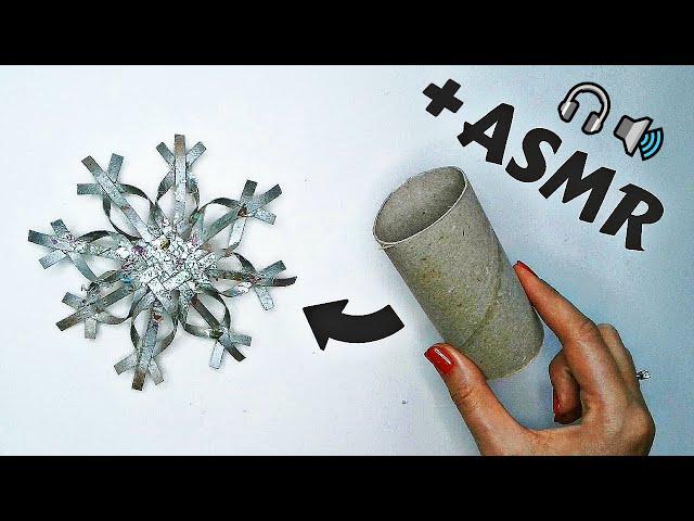 How to Make Paper Snowflake from 1 Toilet Paper Roll / ASMR - Cozy Christmas Crafting / DIY Tutorial