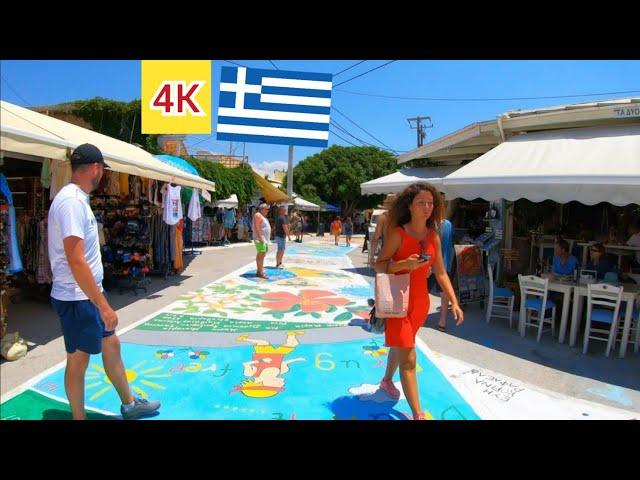 ⁴ᴷ MATALA walking tour  hippie town in Crete, Greece 4K