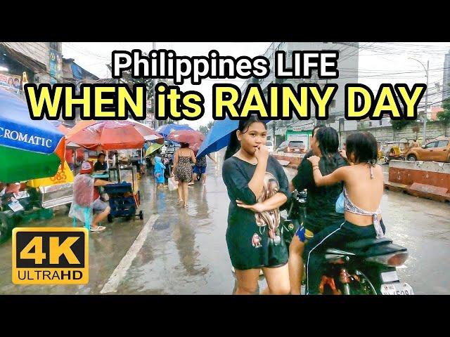 REAL LIFE SCENES WHEN its RAINY DAY | WALKING at Pinyahan Philippines [4K] 