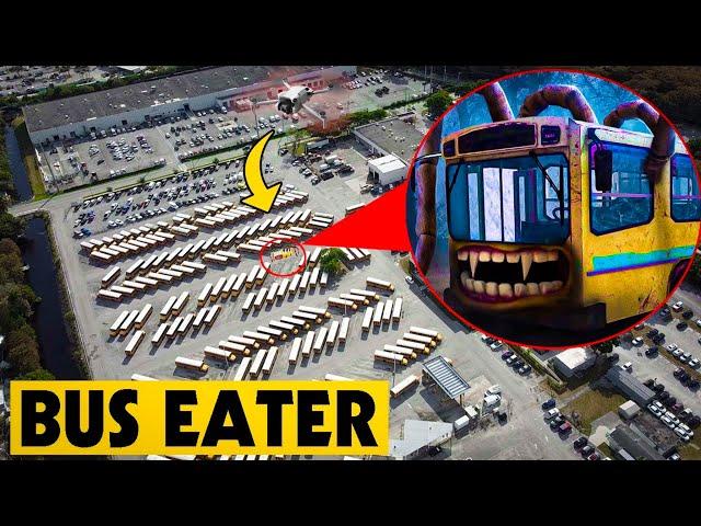 DRONE CATCHES MAN EATING BUS SCP-2086 IN REAL LIFE! | BUS EATER CAUGHT ON DRONE