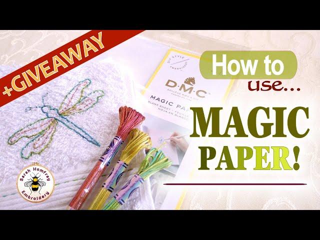 DMC Magic Paper demonstration and giveaway on transferring hand embroidery designs!