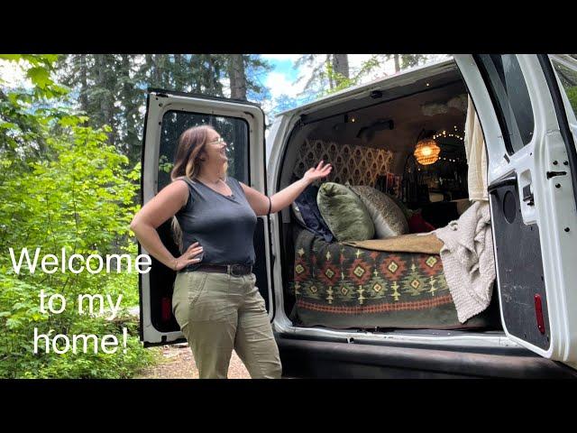 Living in my van | Full van tour 2010 Ford Econoline | Epic DIY upgrades 2024 #solotravel #vanlife