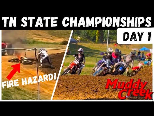 Dirtbike Catches on FIRE Mid-Race?! Racing 6 Motos in 100 Degree Heat at Muddy Creek