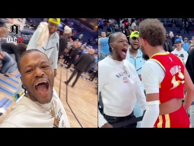 DC Youngfly Heckles Ja Morant's Dad Tee During Hawks Buzzer Beater Over The Grizzlies! 