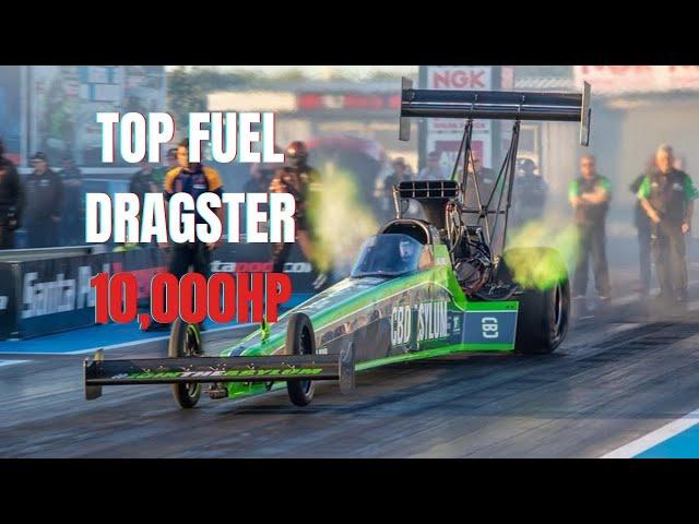 FIA Top Fuel Dragster - Liam Jones (left lane) And Anita Makela (right lane) -Santa Pod Raceway 2019