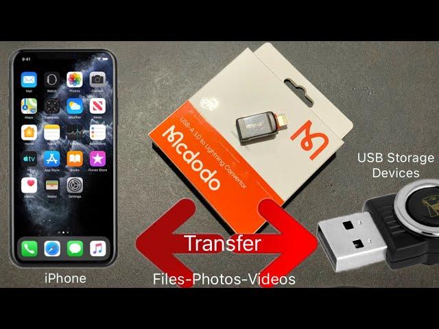 How to Transfer Files Between iPhone to USB Devices | Mcdodo OTG USB A 3.0 to Lightning Convertor