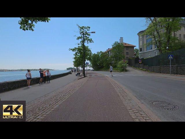 【4K】Cycling - Riding along the shoreline of Helsinki, Kulosaari to Compass Square