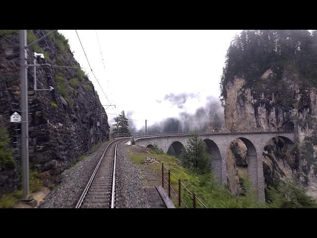  4K  Cazis - Albulatunnel II (Neu) - Samedan cab ride, Switzerland [07.2024] Führerstandsmitfahrt