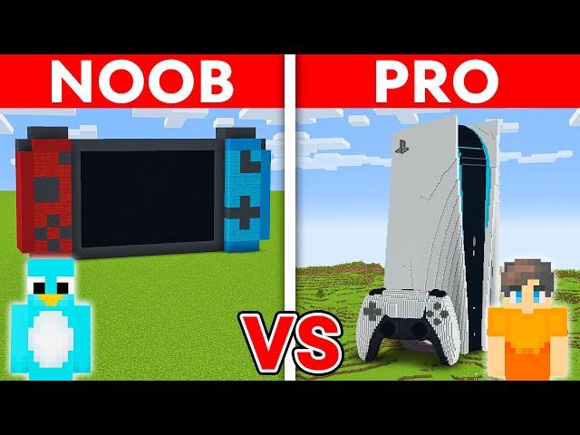 NOOB vs PRO: GAME CONSOLE House Build Challenge in Minecraft