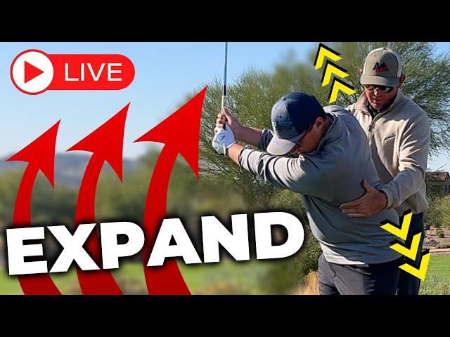 Golf Lesson: EXPAND In Backswing For A Proper Turn (Part 1 LIVE)