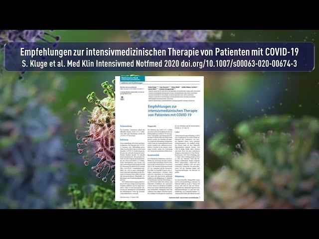 Empfehlungen zur intensivmedizinischen Therapie von Patienten mit COVID 19