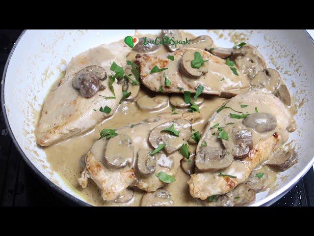 Easy Creamy Chicken Marsala Recipe - LowCarbSpark