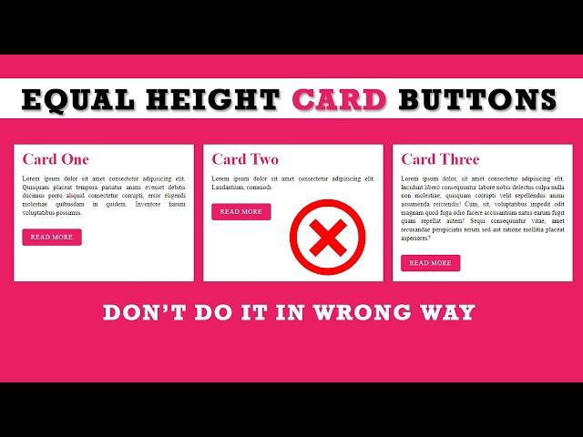 Same Height Equal Card Buttons Only Using HTML CSS | Easy to Fix this problem Don't Worry #css-cards